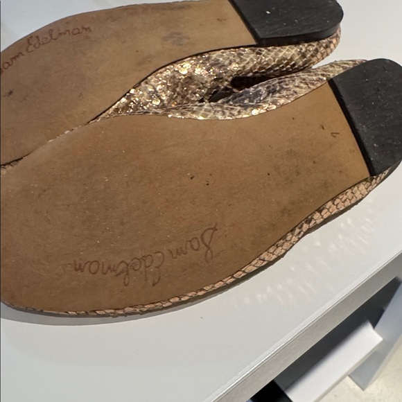 Sam Edelman gold Metallic Snake Print Ballet Flats - Picture 10 of 11